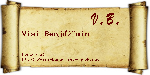 Visi Benjámin névjegykártya