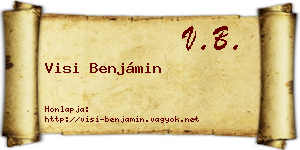 Visi Benjámin névjegykártya